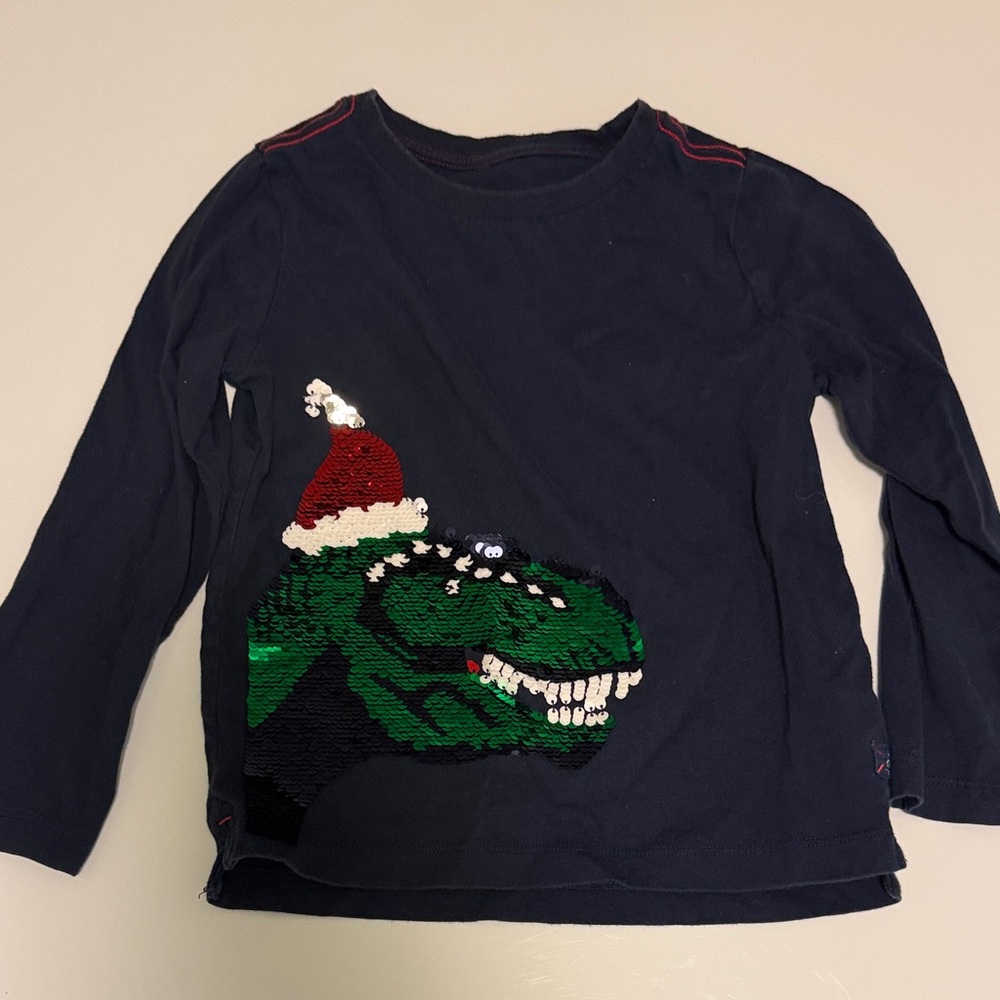 Kids Navy Blue Dinosaur Shirt - Christmas boys girls - size 5 5T